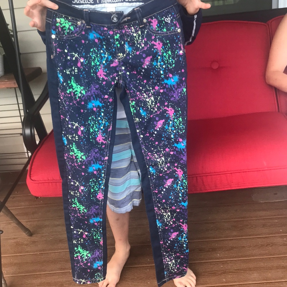 Splattered paint justice jeggings